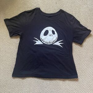 Jack Skellington, Nightmare Before Christmas, black women’s cropped tee